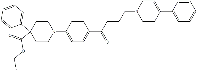 4-Phenyl-1-[4-[4-(4-phenyl-1,2,5,6-tetrahydropyridin-1-yl)butyryl]phenyl]-4-piperidinecarboxylic acid ethyl ester 结构式