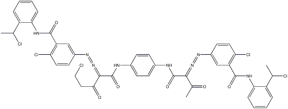 3,3'-[2-(Chloromethyl)-1,4-phenylenebis[iminocarbonyl(acetylmethylene)azo]]bis[N-[2-(1-chloroethyl)phenyl]-6-chlorobenzamide] 结构式