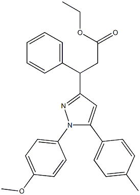 3-Phenyl-3-[[1-(4-methoxyphenyl)-5-(4-methylphenyl)-1H-pyrazol]-3-yl]propanoic acid ethyl ester 结构式