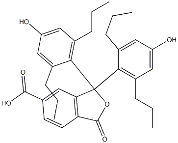 1,3-Dihydro-1,1-bis(4-hydroxy-2,6-dipropylphenyl)-3-oxoisobenzofuran-6-carboxylic acid 结构式