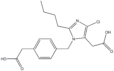 2-Butyl-4-chloro-1-[4-carboxymethylbenzyl]-1H-imidazole-5-acetic acid 结构式