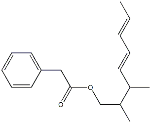 Phenylacetic acid 2,3-dimethyl-4,6-octadienyl ester 结构式