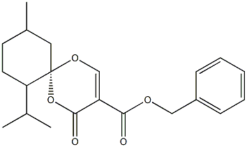 (6S)-7-Isopropyl-10-methyl-3-benzyloxycarbonyl-1,5-dioxaspiro[5.5]undec-2-en-4-one 结构式