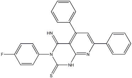 3,4-Dihydro-3-(4-fluorophenyl)-4-imino-5-phenyl-7-phenylpyrido[2,3-d]pyrimidine-2(1H)-thione 结构式