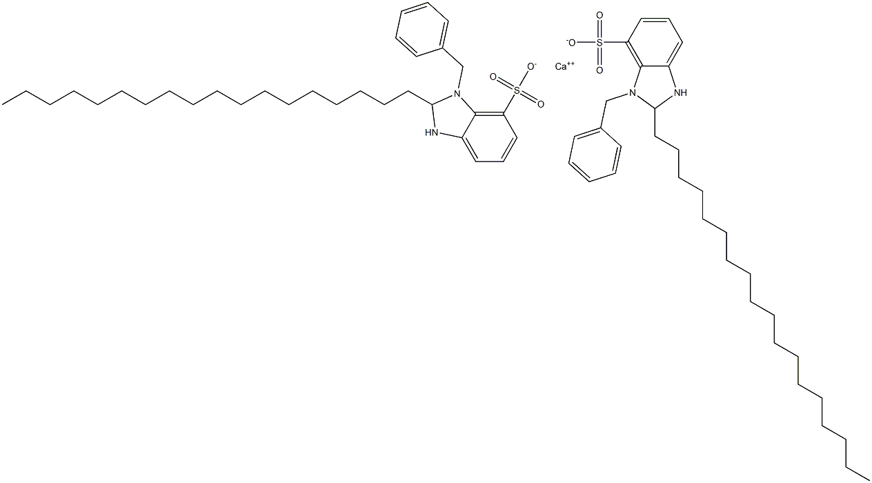 Bis(1-benzyl-2,3-dihydro-2-octadecyl-1H-benzimidazole-7-sulfonic acid)calcium salt 结构式