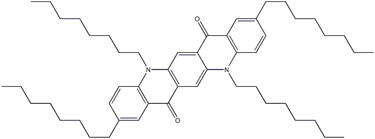 2,5,9,12-Tetraoctyl-5,12-dihydroquino[2,3-b]acridine-7,14-dione 结构式