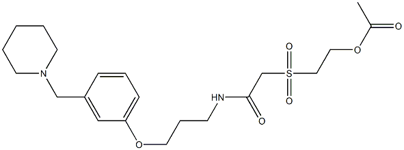 N-[3-[3-(Piperidinomethyl)phenoxy]propyl]-2-[[2-(acetyloxy)ethyl]sulfonyl]acetamide 结构式