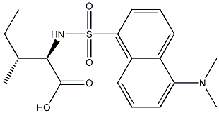 (2R,3R)-2-[[[5-(Dimethylamino)-1-naphthalenyl]sulfonyl]amino]-3-methylpentanoic acid 结构式