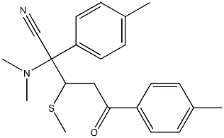 3-Methylthio-2,5-bis(4-methylphenyl)-2-dimethylamino-5-oxovaleronitrile 结构式