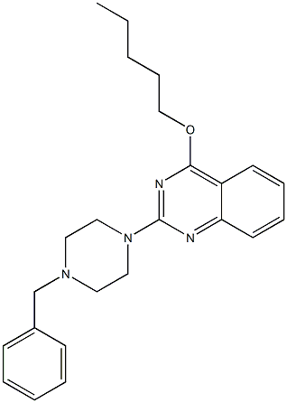 2-[4-Benzyl-1-piperazinyl]-4-pentyloxyquinazoline 结构式