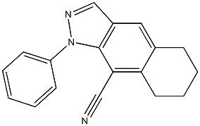 5,6,7,8-Tetrahydro-1-phenyl-1H-benz[f]indazole-9-carbonitrile 结构式