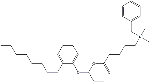 N,N-Dimethyl-N-benzyl-N-[4-[[1-(2-octylphenyloxy)propyl]oxycarbonyl]butyl]aminium 结构式