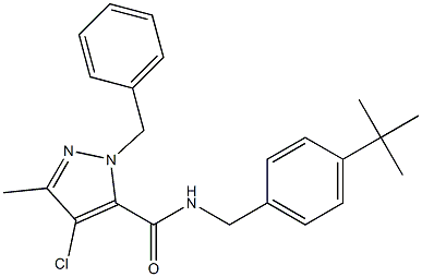 4-Chloro-5-methyl-2-benzyl-N-(4-tert-butylbenzyl)-2H-pyrazole-3-carboxamide 结构式