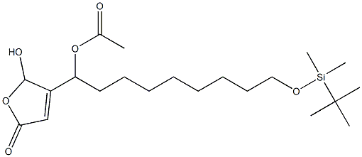 Acetic acid 1-[(2,5-dihydro-2-hydroxy-5-oxofuran)-3-yl]-9-(tert-butyldimethylsiloxy)nonyl ester 结构式