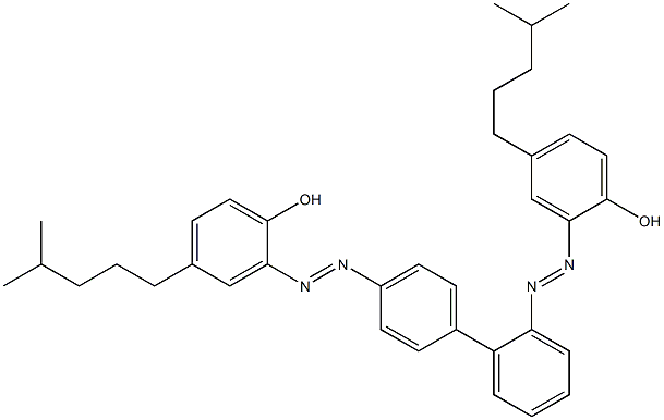 2,2'-[(1,1'-Biphenyl-2,4'-diyl)bis(azo)]bis[4-(4-methylpentyl)phenol] 结构式