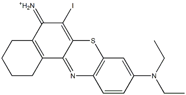 9-(Diethylamino)-1,2,3,4-tetrahydro-6-iodo-5H-benzo[a]phenothiazin-5-iminium 结构式