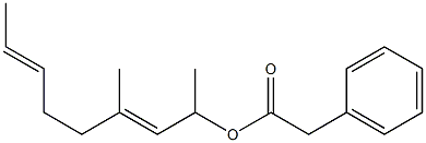 Phenylacetic acid 1,3-dimethyl-2,6-octadienyl ester 结构式