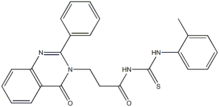 1-[3-(4-Oxo-2-phenyl-3,4-dihydroquinazolin-3-yl)propionyl]-3-(o-tolyl)thiourea 结构式