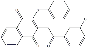 2-Phenylthio-3-[(3-chlorophenylcarbonyl)methyl]-1,4-naphthoquinone 结构式