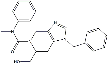 1-Benzyl-4,5,6,7-tetrahydro-6-hydroxymethyl-N-methyl-N-phenyl-1H-imidazo[4,5-c]pyridine-5-carboxamide 结构式