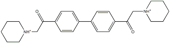 1,1'-[[1,1'-Biphenyl-4,4'-diyl]bis(2-oxo-2,1-ethanediyl)]bis(piperidinium) 结构式