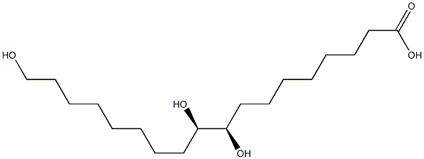 (9R,10R)-9,10,18-Trihydroxyoctadecanoic acid 结构式