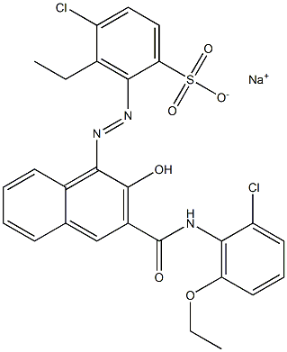 4-Chloro-3-ethyl-2-[[3-[[(2-chloro-6-ethoxyphenyl)amino]carbonyl]-2-hydroxy-1-naphtyl]azo]benzenesulfonic acid sodium salt 结构式
