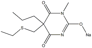 5-(Ethylthiomethyl)-1-methyl-5-propyl-2-sodiooxy-4,6(1H,5H)-pyrimidinedione 结构式