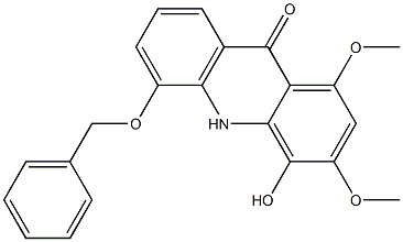 4-Hydroxy-1,3-dimethoxy-5-(benzyloxy)acridin-9(10H)-one 结构式