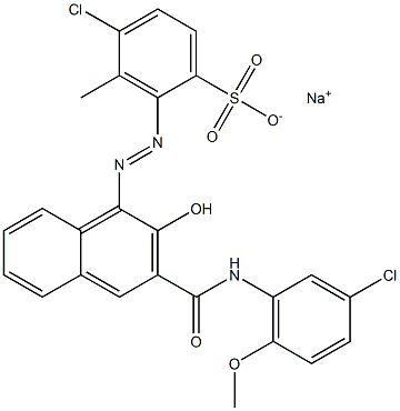 4-Chloro-3-methyl-2-[[3-[[(3-chloro-6-methoxyphenyl)amino]carbonyl]-2-hydroxy-1-naphtyl]azo]benzenesulfonic acid sodium salt 结构式