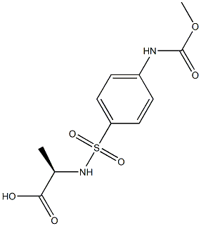 (R)-2-[4-(Methoxycarbonylamino)phenylsulfonylamino]propionic acid 结构式