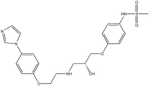 N-[4-[[(2R)-2-Hydroxy-3-[2-[4-(1H-imidazol-1-yl)phenoxy]ethylamino]propyl]oxy]phenyl]methanesulfonamide 结构式