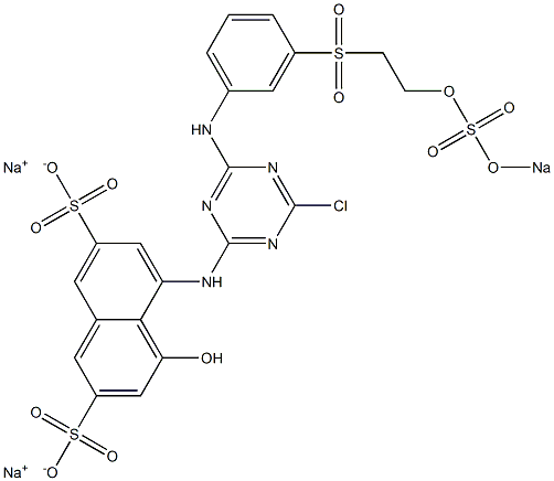 5-[4-Chloro-6-[m-[2-(sodiooxysulfonyloxy)ethylsulfonyl]anilino]-1,3,5-triazin-2-ylamino]-4-hydroxy-2,7-naphthalenedisulfonic acid disodium salt 结构式