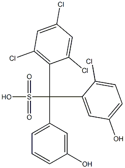 (2-Chloro-5-hydroxyphenyl)(2,4,6-trichlorophenyl)(3-hydroxyphenyl)methanesulfonic acid 结构式