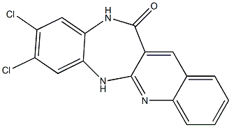 8,9-Dichloro-6H-quino[2,3-b][1,5]benzodiazepin-12(11H)-one 结构式