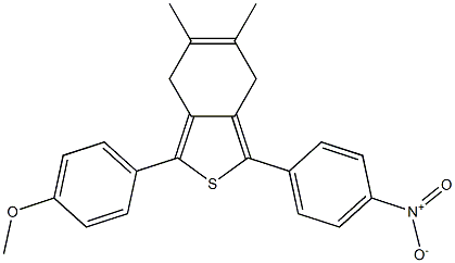 4,7-Dihydro-5,6-dimethyl-1-(p-nitrophenyl)-3-(p-methoxyphenyl)benzo[c]thiophene 结构式