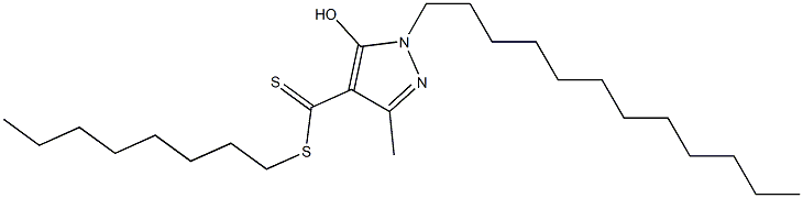 1-Dodecyl-3-methyl-5-hydroxy-1H-pyrazole-4-dithiocarboxylic acid octyl ester 结构式