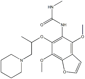 1-[4,7-Dimethoxy-6-(1-methyl-2-piperidinoethoxy)benzofuran-5-yl]-3-methylurea 结构式