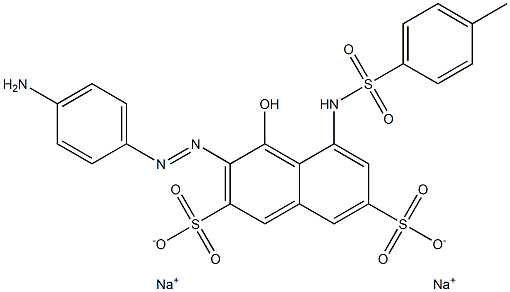 3-[(4-Aminophenyl)azo]-4-hydroxy-5-[[(4-methylphenyl)sulfonyl]amino]-2,7-naphthalenedisulfonic acid disodium salt 结构式