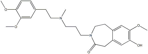 4,5-Dihydro-8-hydroxy-7-methoxy-3-[3-[N-methyl-2-(3,4-dimethoxyphenyl)ethylamino]propyl]-1H-3-benzazepin-2(3H)-one 结构式