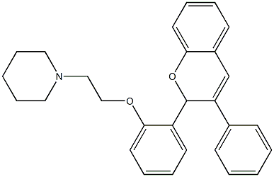 2-[2-(2-Piperidinoethoxy)phenyl]-3-phenyl-2H-1-benzopyran 结构式