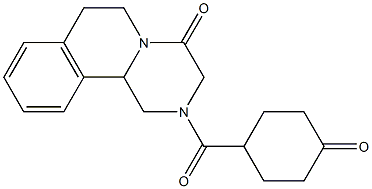 (+)-2-[(4-Oxocyclohexyl)carbonyl]-1,2,3,6,7,11b-hexahydro-4H-pyrazino[2,1-a]isoquinolin-4-one 结构式