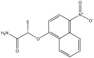 [S,(+)]-2-[(4-Nitro-1-naphtyl)oxy]propionamide 结构式