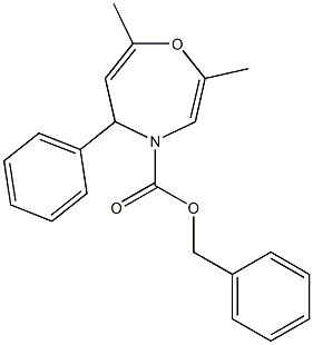 2,7-Dimethyl-5-phenyl-4,5-dihydro-1,4-oxazepine-4-carboxylic acid benzyl ester 结构式
