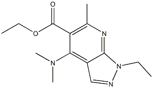 1-Ethyl-4-(dimethylamino)-6-methyl-1H-pyrazolo[3,4-b]pyridine-5-carboxylic acid ethyl ester 结构式