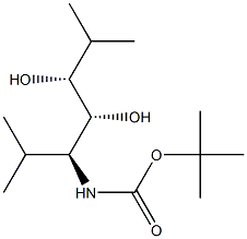 N-[(1S,2R,3R)-2,3-Dihydroxy-1-isopropyl-4-methylpentyl]carbamic acid tert-butyl ester 结构式