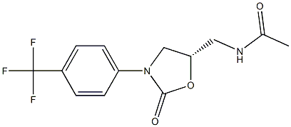 (5S)-5-Acetylaminomethyl-3-[4-trifluoromethylphenyl]oxazolidin-2-one 结构式