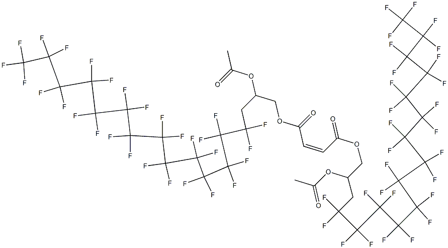 Maleic acid bis(2-acetyloxy-4,4,5,5,6,6,7,7,8,8,9,9,10,10,11,11,12,12,13,13,14,14,15,15,16,16,17,17,17-nonacosafluoroheptadecyl) ester 结构式