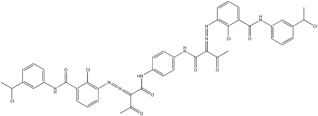 3,3'-[1,4-Phenylenebis[iminocarbonyl(acetylmethylene)azo]]bis[N-[3-(1-chloroethyl)phenyl]-2-chlorobenzamide] 结构式