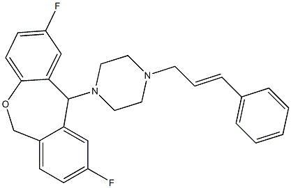 11-(4-Cinnamyl-1-piperazinyl)-2,9-difluoro-6,11-dihydrodibenz[b,e]oxepin 结构式